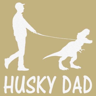 Husky Dad Dinosaur Siberian Husky Dog Owner Funny Father Day T-Shirt