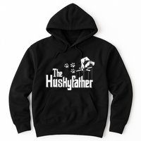 Huskyfather Dog Dad Puppy Paw Print Fun Animal FathersDay Hoodie