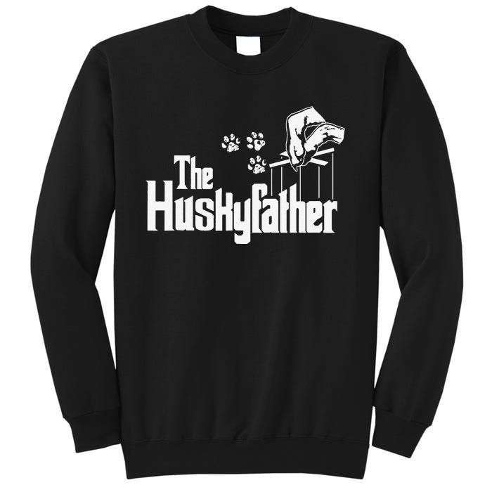 Huskyfather Dog Dad Puppy Paw Print Fun Animal FathersDay Sweatshirt