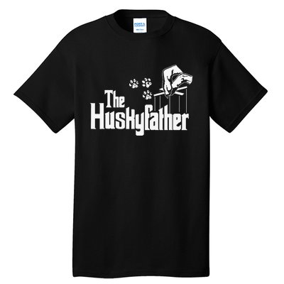 Huskyfather Dog Dad Puppy Paw Print Fun Animal FathersDay Tall T-Shirt