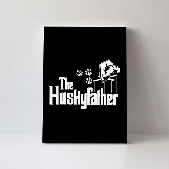 Huskyfather Dog Dad Puppy Paw Print Fun Animal FathersDay Canvas