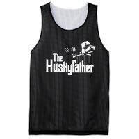 Huskyfather Dog Dad Puppy Paw Print Fun Animal FathersDay Mesh Reversible Basketball Jersey Tank