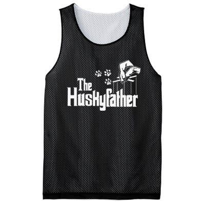 Huskyfather Dog Dad Puppy Paw Print Fun Animal FathersDay Mesh Reversible Basketball Jersey Tank