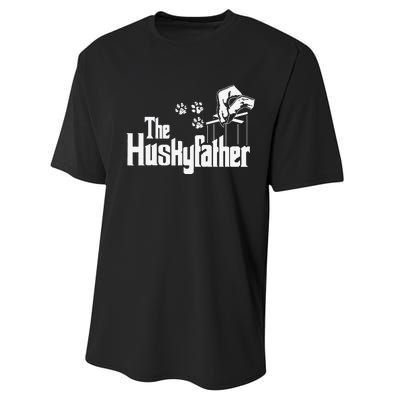 Huskyfather Dog Dad Puppy Paw Print Fun Animal FathersDay Performance Sprint T-Shirt