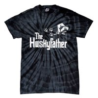 Huskyfather Dog Dad Puppy Paw Print Fun Animal FathersDay Tie-Dye T-Shirt