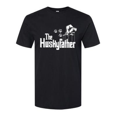 Huskyfather Dog Dad Puppy Paw Print Fun Animal FathersDay Softstyle CVC T-Shirt