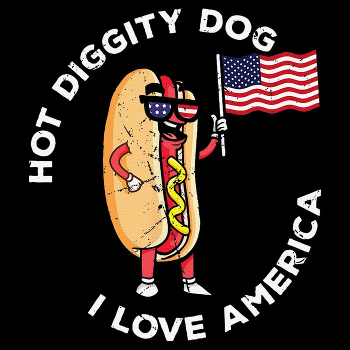 Hot Diggity Dog July 4th Patriotic BBQ Picnic USA Funny 16 in Basic Backpack