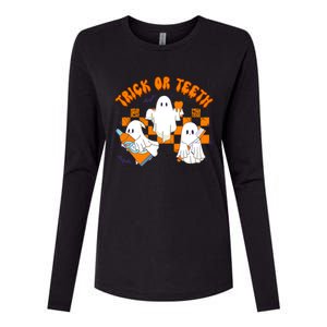 Halloween Dentist Dental Hygienist Boo Spooky Trick Or Th Gift Womens Cotton Relaxed Long Sleeve T-Shirt