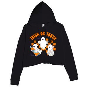 Halloween Dentist Dental Hygienist Boo Spooky Trick Or Th Gift Crop Fleece Hoodie