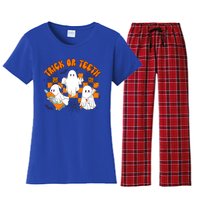 Halloween Dentist Dental Hygienist Boo Spooky Trick Or Th Gift Women's Flannel Pajama Set