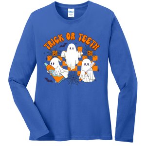 Halloween Dentist Dental Hygienist Boo Spooky Trick Or Th Gift Ladies Long Sleeve Shirt