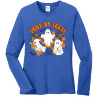 Halloween Dentist Dental Hygienist Boo Spooky Trick Or Th Gift Ladies Long Sleeve Shirt