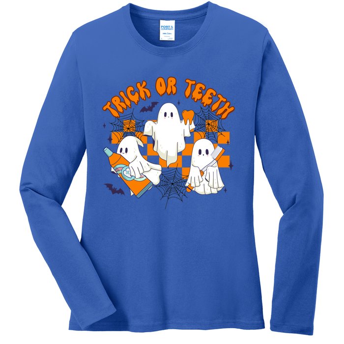 Halloween Dentist Dental Hygienist Boo Spooky Trick Or Th Gift Ladies Long Sleeve Shirt