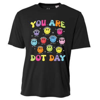 Happy Dot Day Teacher Smile Face Cooling Performance Crew T-Shirt