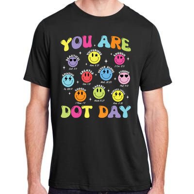 Happy Dot Day Teacher Smile Face Adult ChromaSoft Performance T-Shirt