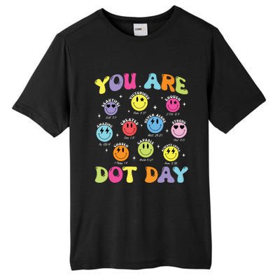 Happy Dot Day Teacher Smile Face Tall Fusion ChromaSoft Performance T-Shirt