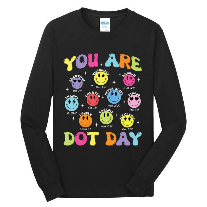 Happy Dot Day Teacher Smile Face Tall Long Sleeve T-Shirt