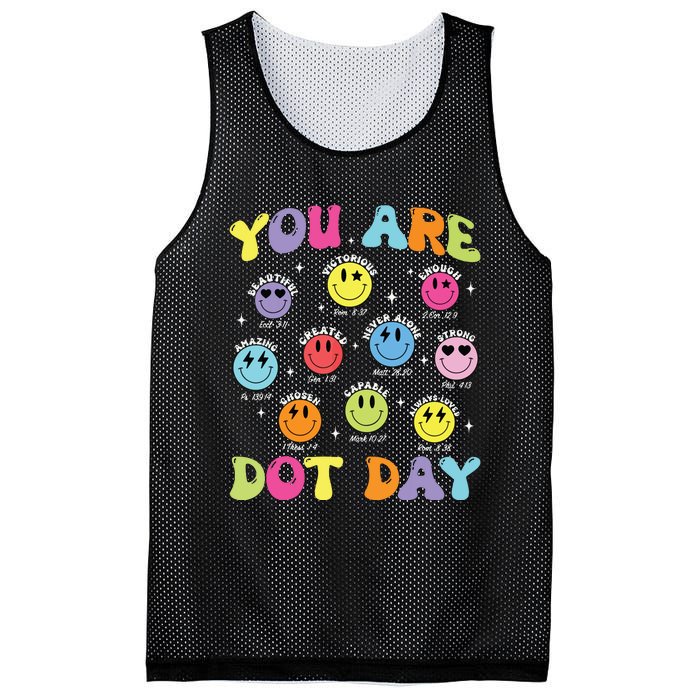 Happy Dot Day Teacher Smile Face Mesh Reversible Basketball Jersey Tank