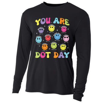 Happy Dot Day Teacher Smile Face Cooling Performance Long Sleeve Crew