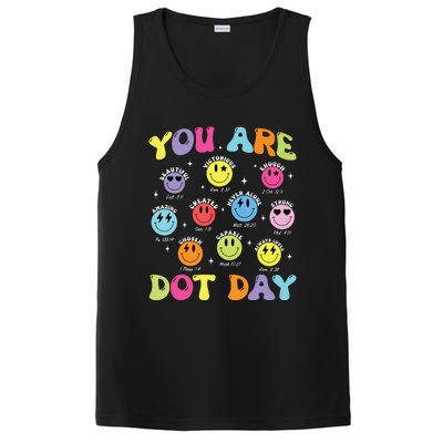 Happy Dot Day Teacher Smile Face PosiCharge Competitor Tank