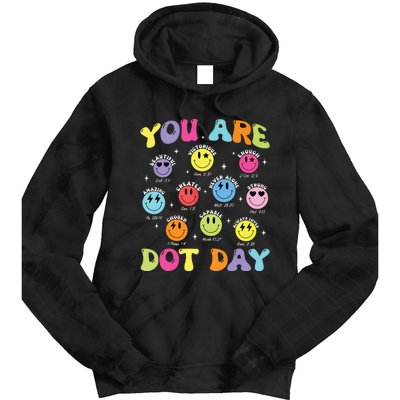 Happy Dot Day Teacher Smile Face Tie Dye Hoodie