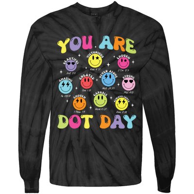 Happy Dot Day Teacher Smile Face Tie-Dye Long Sleeve Shirt