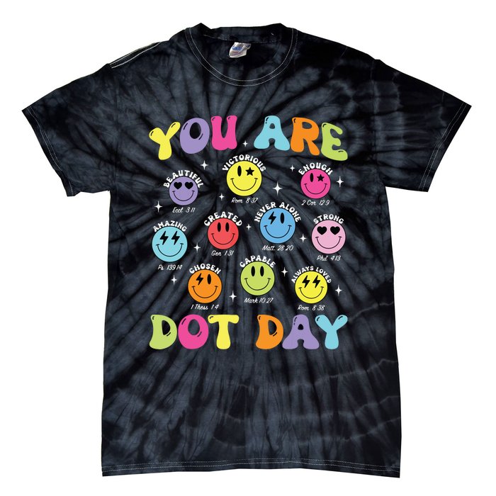 Happy Dot Day Teacher Smile Face Tie-Dye T-Shirt