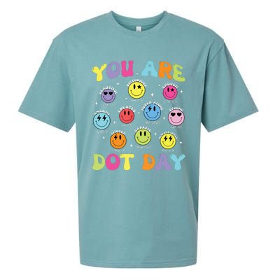 Happy Dot Day Teacher Smile Face Sueded Cloud Jersey T-Shirt