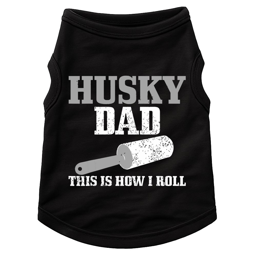 Husky Dad Dog Hair Funny Siberian Husky Doggie Tank