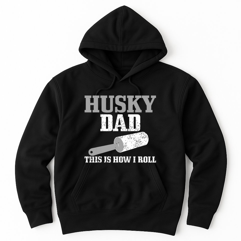Husky Dad Dog Hair Funny Siberian Husky Hoodie