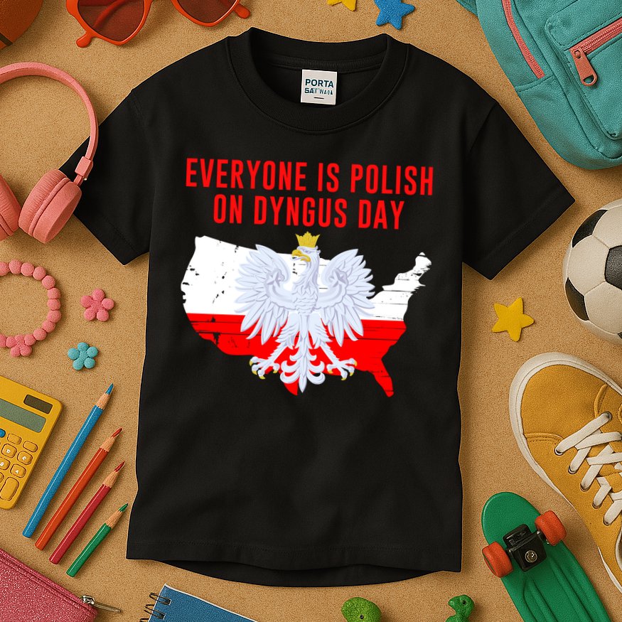 Happy Dyngus Day Everyone Is Polish On Dyngus Day Polish-American Heritage Kids T-Shirt