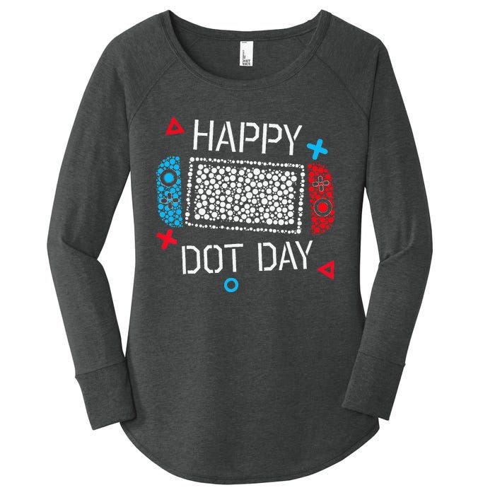 Happy Dot Day Gamers Boy Game Controller Polka Dot Gift Women's Perfect Tri Tunic Long Sleeve Shirt