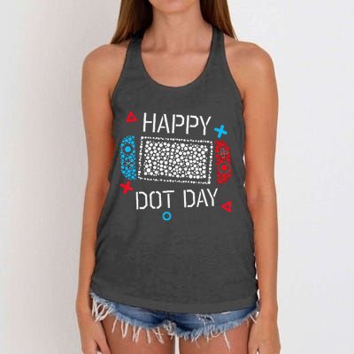 Happy Dot Day Gamers Boy Game Controller Polka Dot Gift Women's Knotted Racerback Tank