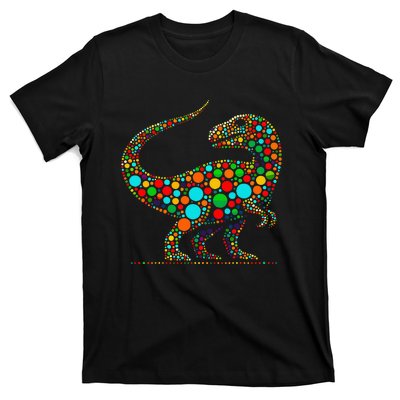 Happy Dot Day Colorful Polka Dot Dinosaur T-Shirt