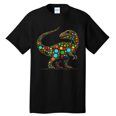 Happy Dot Day Colorful Polka Dot Dinosaur Tall T-Shirt