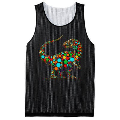 Happy Dot Day Colorful Polka Dot Dinosaur Mesh Reversible Basketball Jersey Tank