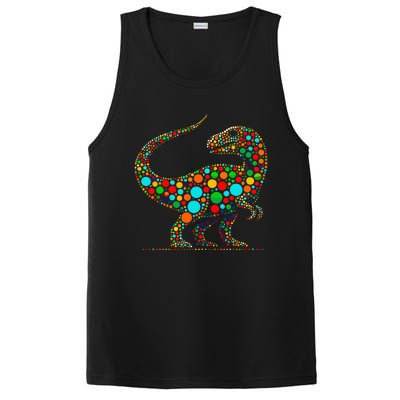 Happy Dot Day Colorful Polka Dot Dinosaur PosiCharge Competitor Tank