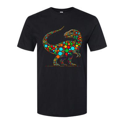 Happy Dot Day Colorful Polka Dot Dinosaur Softstyle CVC T-Shirt