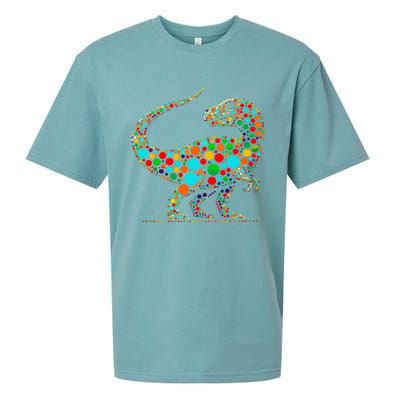 Happy Dot Day Colorful Polka Dot Dinosaur Sueded Cloud Jersey T-Shirt