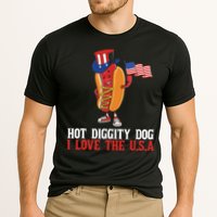 Hot Diggity Dog I Love The USA Happy 4th Of July Hotdog Cooling Performance Crew T-Shirt