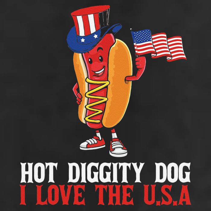 Hot Diggity Dog I Love The USA Happy 4th Of July Hotdog Adult Drive Performance Visor