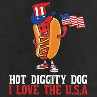 Hot Diggity Dog I Love The USA Happy 4th Of July Hotdog 11oz C Handle Ceramic Mug
