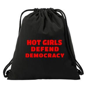 Hot Defend Democracy Drawstring Bag