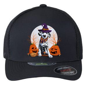 Halloween Dalmatian Dog Lovers Halloween Scary Pumpkin Moon Cool Gift Flexfit Unipanel Trucker Cap