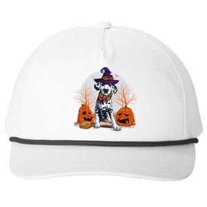 Halloween Dalmatian Dog Lovers Halloween Scary Pumpkin Moon Cool Gift Snapback Five-Panel Rope Hat