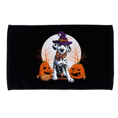 Halloween Dalmatian Dog Lovers Halloween Scary Pumpkin Moon Cool Gift Microfiber Hand Towel