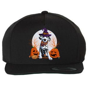 Halloween Dalmatian Dog Lovers Halloween Scary Pumpkin Moon Cool Gift Wool Snapback Cap