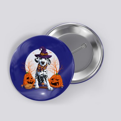 Halloween Dalmatian Dog Lovers Halloween Scary Pumpkin Moon Cool Gift Button