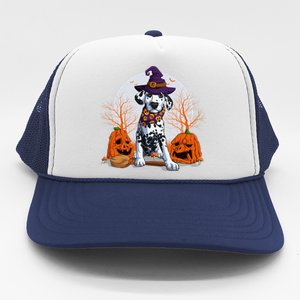 Halloween Dalmatian Dog Lovers Halloween Scary Pumpkin Moon Cool Gift Trucker Hat