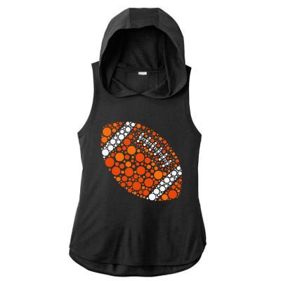 Happy Dot Day 2024 Polka Dot Football Ball Lover Gift Ladies PosiCharge Tri-Blend Wicking Draft Hoodie Tank